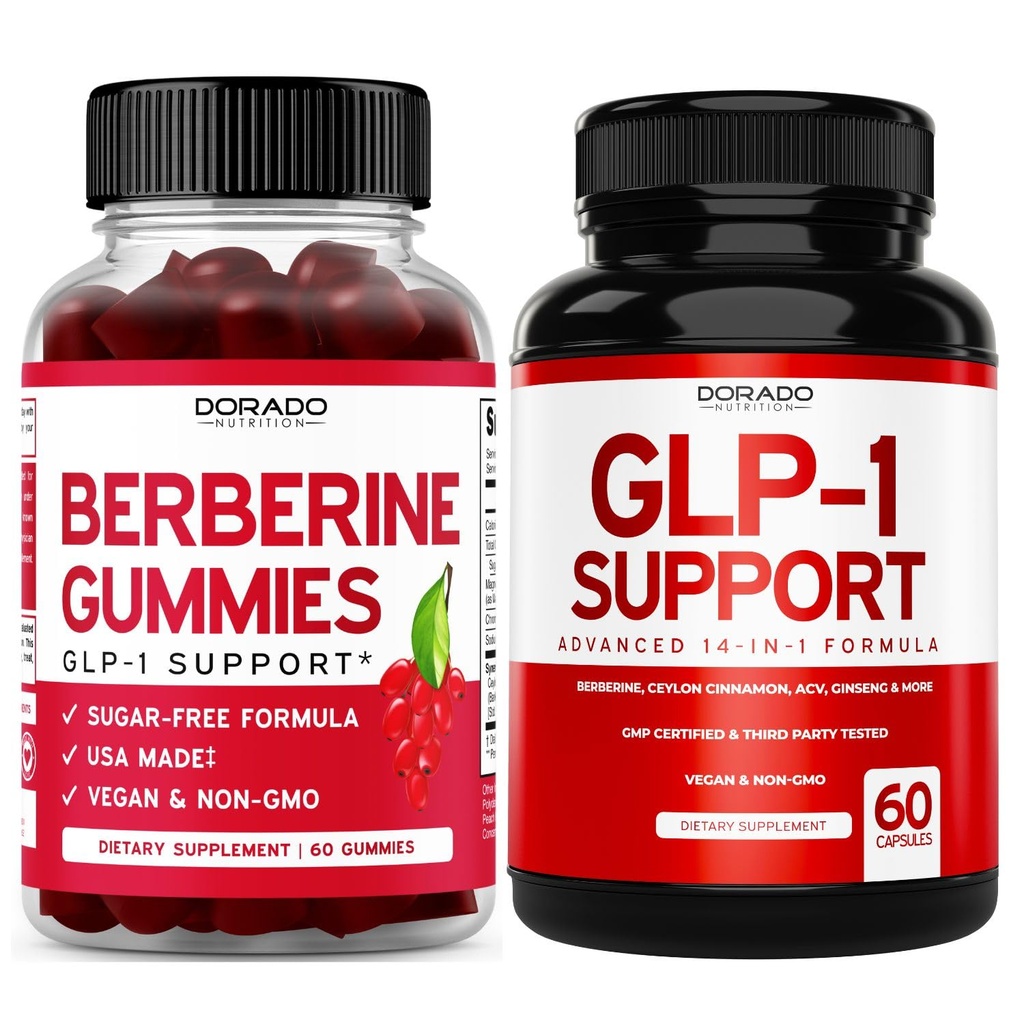 Supplément Berberine HCL (60 gélules) Premium Gut Health Support for Adults and GLP-1 Complement (60 Count) 14 en 1 Formule de soutien Gut Health & Metabolism - Troisième partie testée, Vegan & USA Made