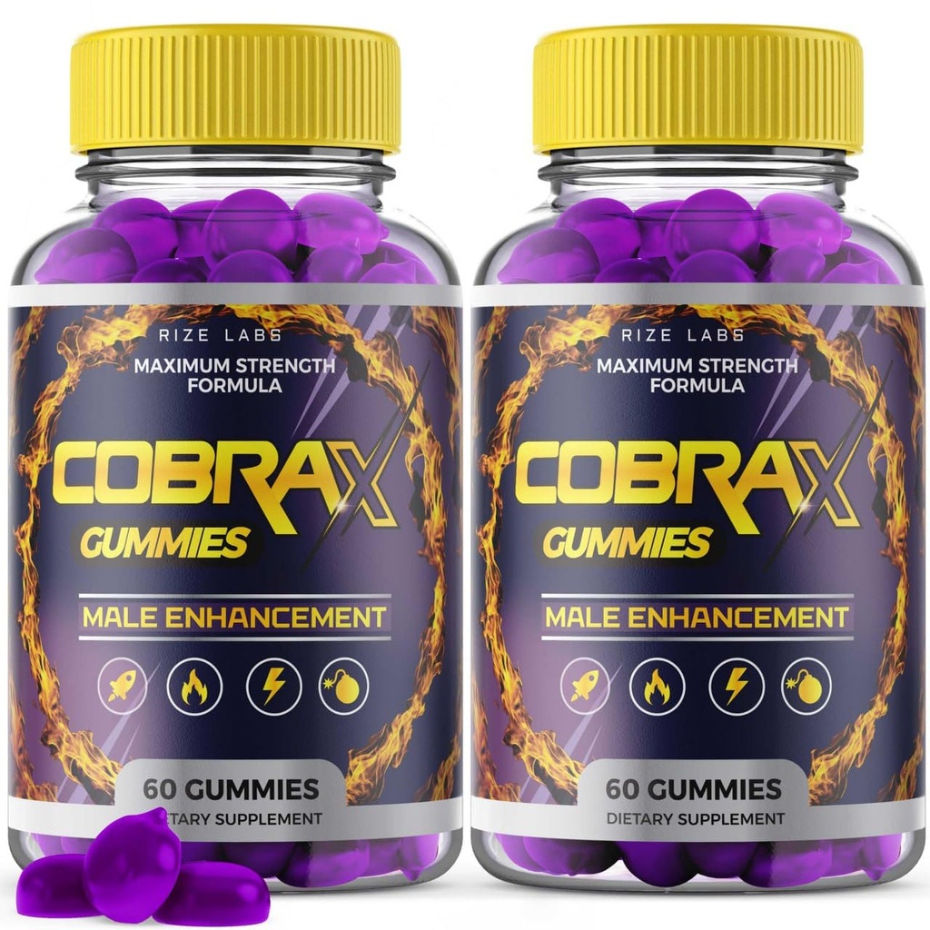 rize labs (2 Pack) CobraX Gummies, Cobra X Gummies for Men, CobraX Male Formula, Premium Performance Support, Cobraxx Supplement for Energy and Lasting Stamina, Official Reviews (120 Gummies)