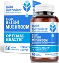 Bold Botanica Reishi Mushroom Capsules - 100% Corps Fruit - Extrait de Reishi biologique concentré pour le soutien immunitaire et le bien-être de base - Non Mycelia & Non Grain - 60 Capsules Vegan