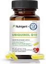 Ubiquinol CoQ10 50 mg, Capsules organiques remplies de liquide, Suppléments haute absorption Coenzyme Q10, Antioxydant pour la santé cardiaque et la production d'énergie, 30 Compte