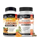 Extra Strength Ashwagandha Capsules (2 mois d'approvisionnement) Plus Curcumine curcumine avec extrait de poivre noir 1500mg Complexe (Trial Size)