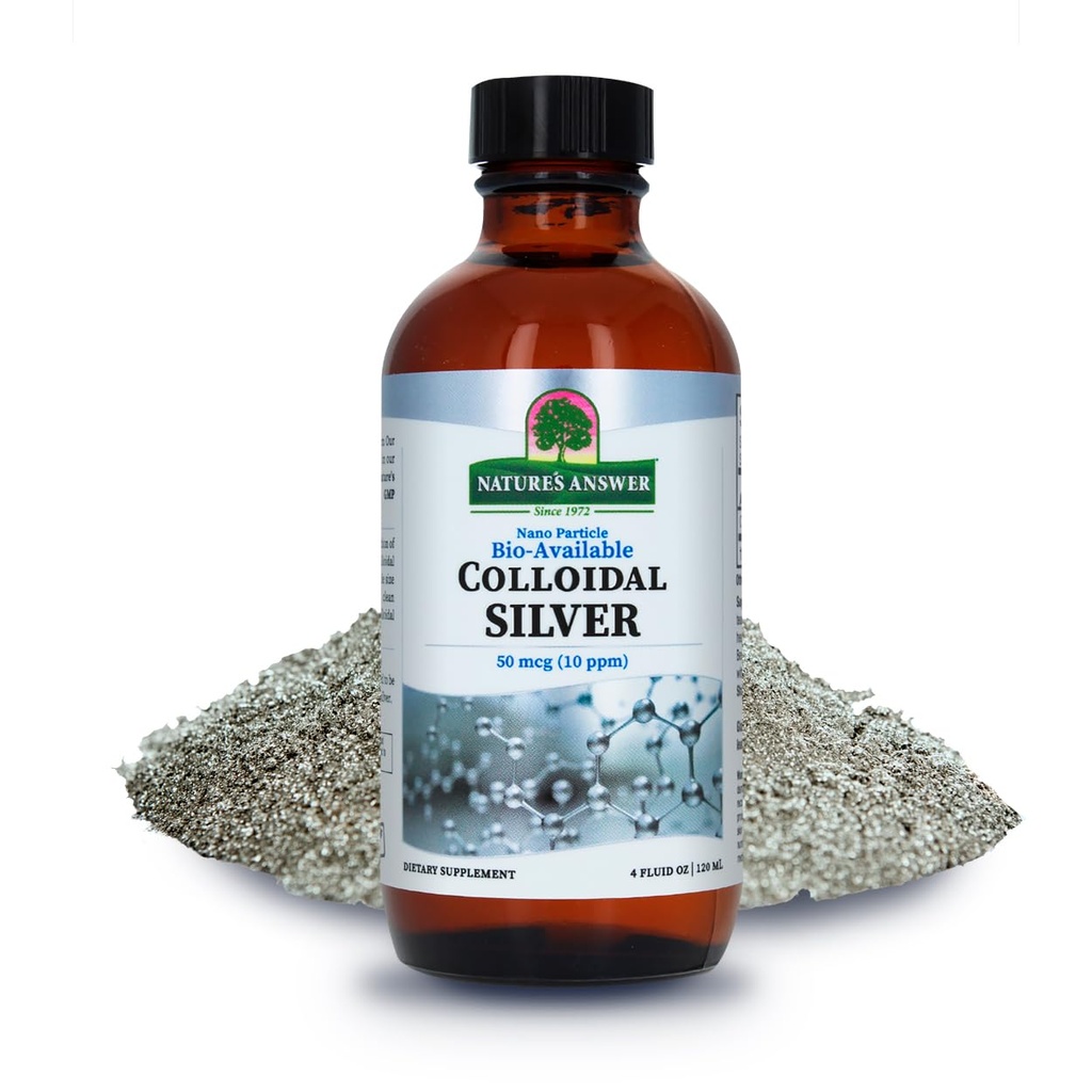 Colloïdal Argent Liquid 10 PPM 50 MCG High Potency Superior Elemental Argent Liquid Salve Supplément de soutien immunitaire, 4 fl. oz.