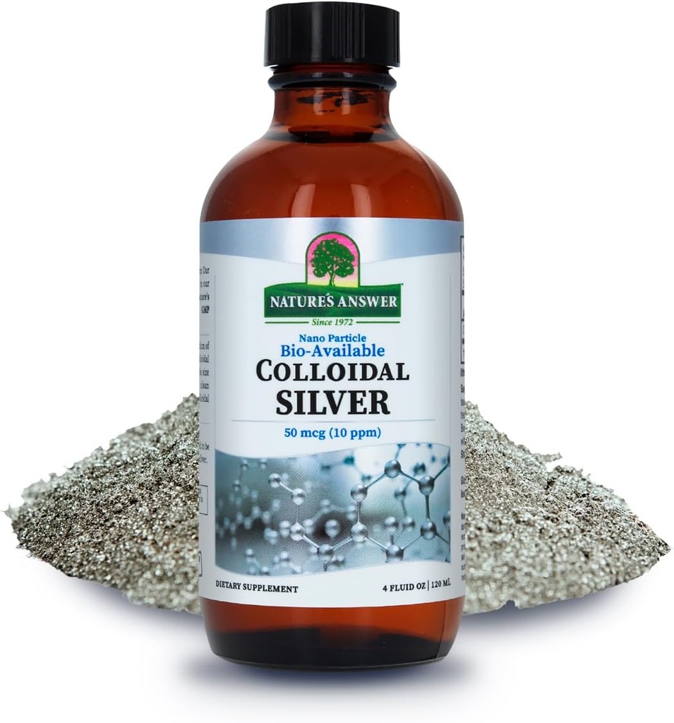 Colloïdal Argent Liquid 10 PPM 50 MCG High Potency Superior Elemental Argent Liquid Salve Supplément de soutien immunitaire, 4 fl. oz.