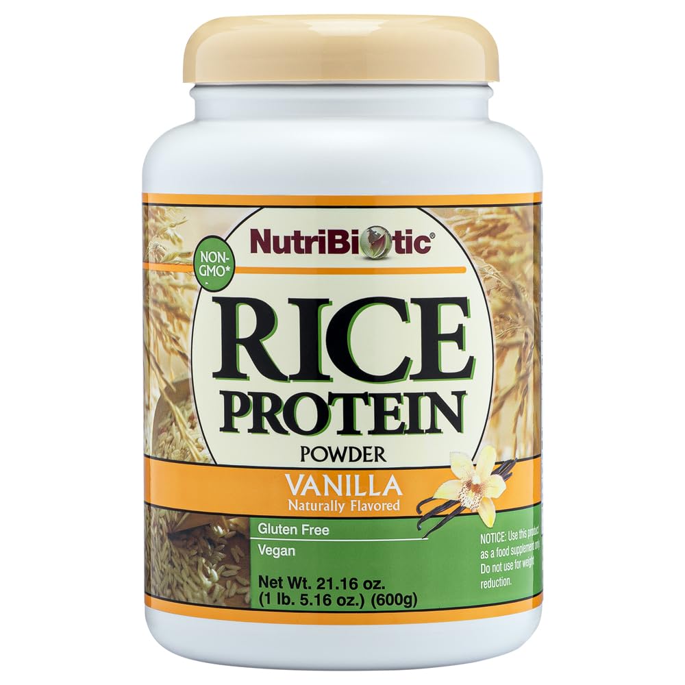NutriBiotique – Protéine de riz de vanille, 1 Lb 5 Oz (600g)