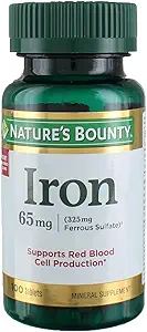 Nature's Bounty Fer 65 Mg. Sulfate de fer, 100-Conte