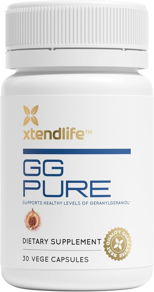 Xtendlife GG Pure pour les utilisateurs de Statin, soutien CoQ10, os, muscles et santé cardiaque - 150mg Geranylgeraniol de graines Annatto - 30 jours d'approvisionnement