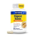 Enzymedica, Digest Basic + Probiotiques, Enzymes digestifs doux avec 400 millions de cultures actives UFC par gélule, 30 capsules