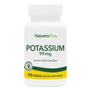 Natures Plus Potassium 99 mg, 90 comprimés - Soutient l'équilibre électrolytique sain et le bien-être général - Sans gluten, végétarien - 90 portions