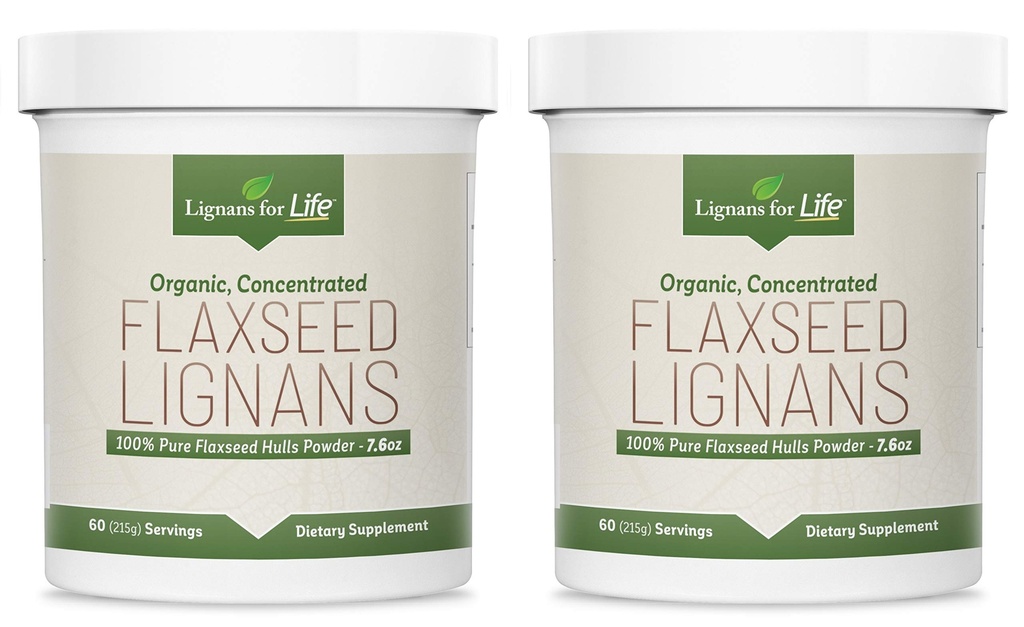 Lignans pour la vie - Poudre naturelle de lin en vrac - Acides gras Omega 3 et 6 remplis d'antioxydants à fibre haute - Soutien coeur et cheveux sains, système immunitaire sain - 60 portions 80mg par onglet, 2 pack
