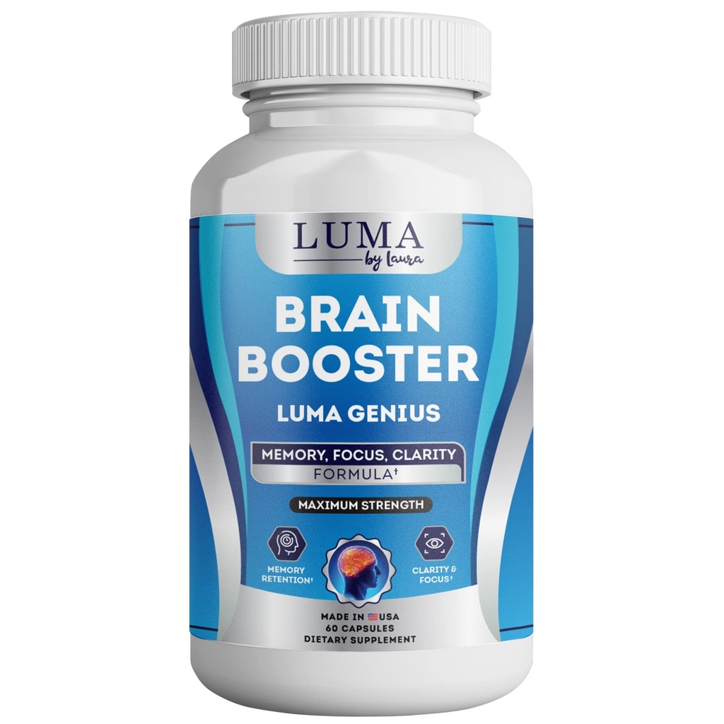 Supplément de soutien du cerveau pour la clarté, la mémoire, l'humeur, la concentration, la performance mentale - Nootrope naturel pour la fonction cognitive - avec GABA et extrait de thé vert - 60 capsules