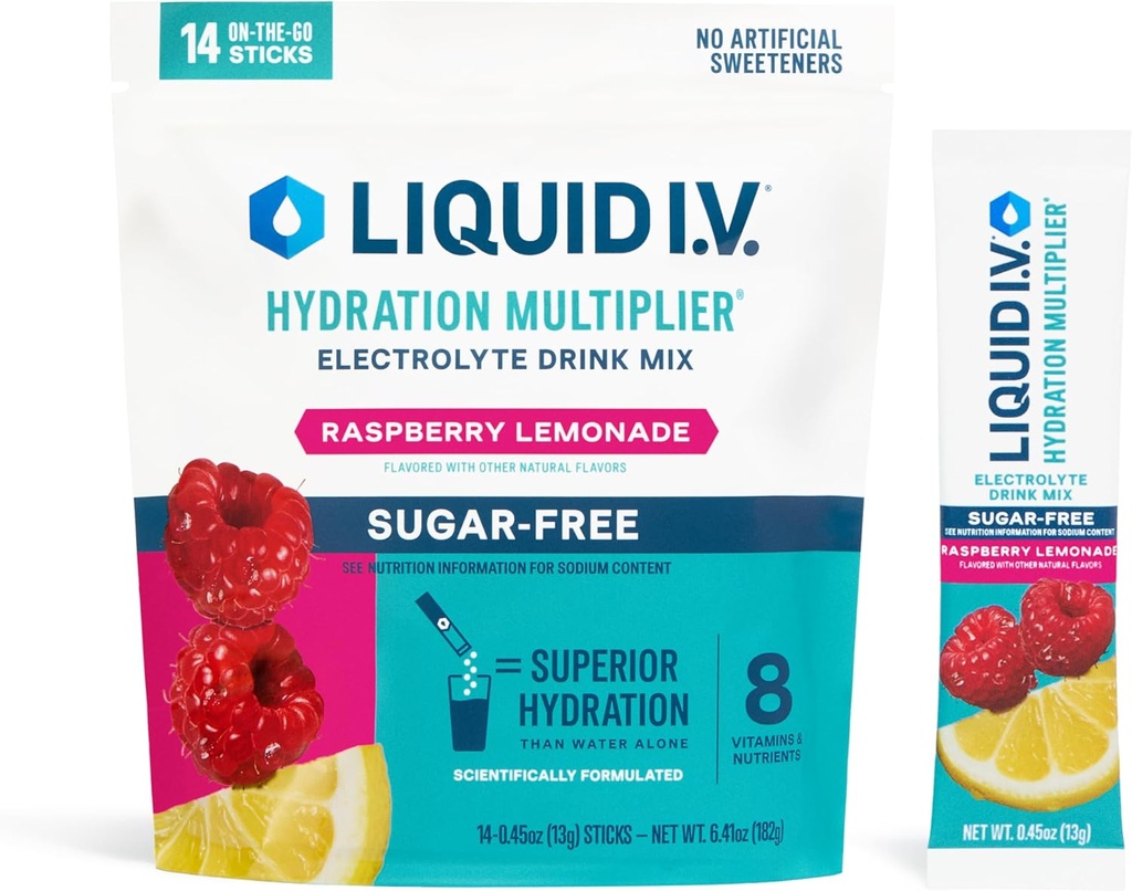 Liquid I.V.® Multiplier d'hydratation sans sucre - Lémonade de framboises