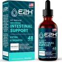 E2H Support intestinal avancé - Nettoyeur intestinal naturel et supplément de nettoyage digestif - Extrait de wormwood et de noix noires - Non-OGM, Vegan - 2 Fl Oz