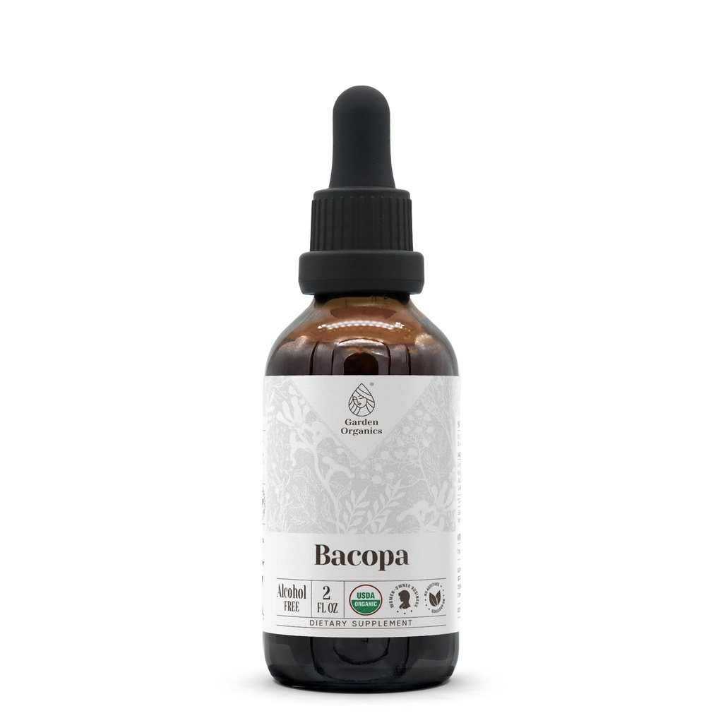 Bacopa USDA Organic | Alcohol-Free Extract, Organic Herbal Drops, Supplement, Relaxation, Positive Cognitive Effect | Tincture made from 100% Organic Bacopa (Bacopa Monnieri) Dried Herb 2 oz