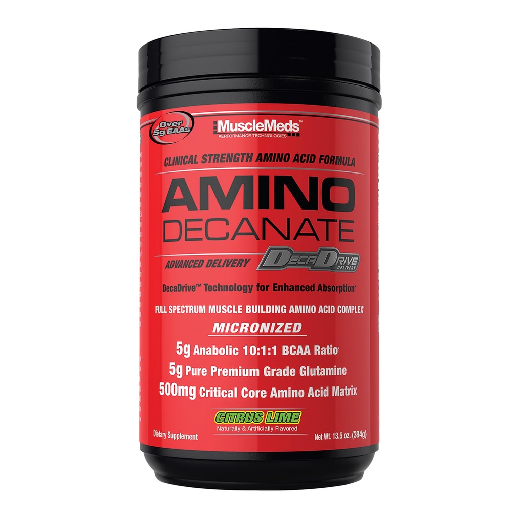 MuscleMeds Amino Decanate, Citrus Lime, 13,5 oz (384g)