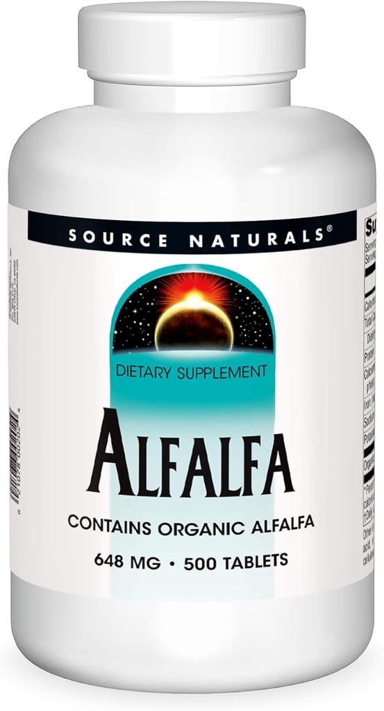 Source Naturals Alfalfa 10 Supplément alimentaire pour grains - 500 Comprimés