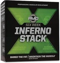 PMD Sports Six semaines Inferno Stack - Fat Burner maximum de résistance et CLA Omega gras acide pour perdre la graisse rapide et augmenter les tons musculaires - Arsenal X Inferno/120 gels liquides, Omega coupe Elite/180 Softgels