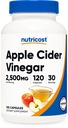Nutricost Apple Cider Vinegar (2500mg) 120 Vegan Capsules - Gluten-Free, GMO-Free, 30 Servings