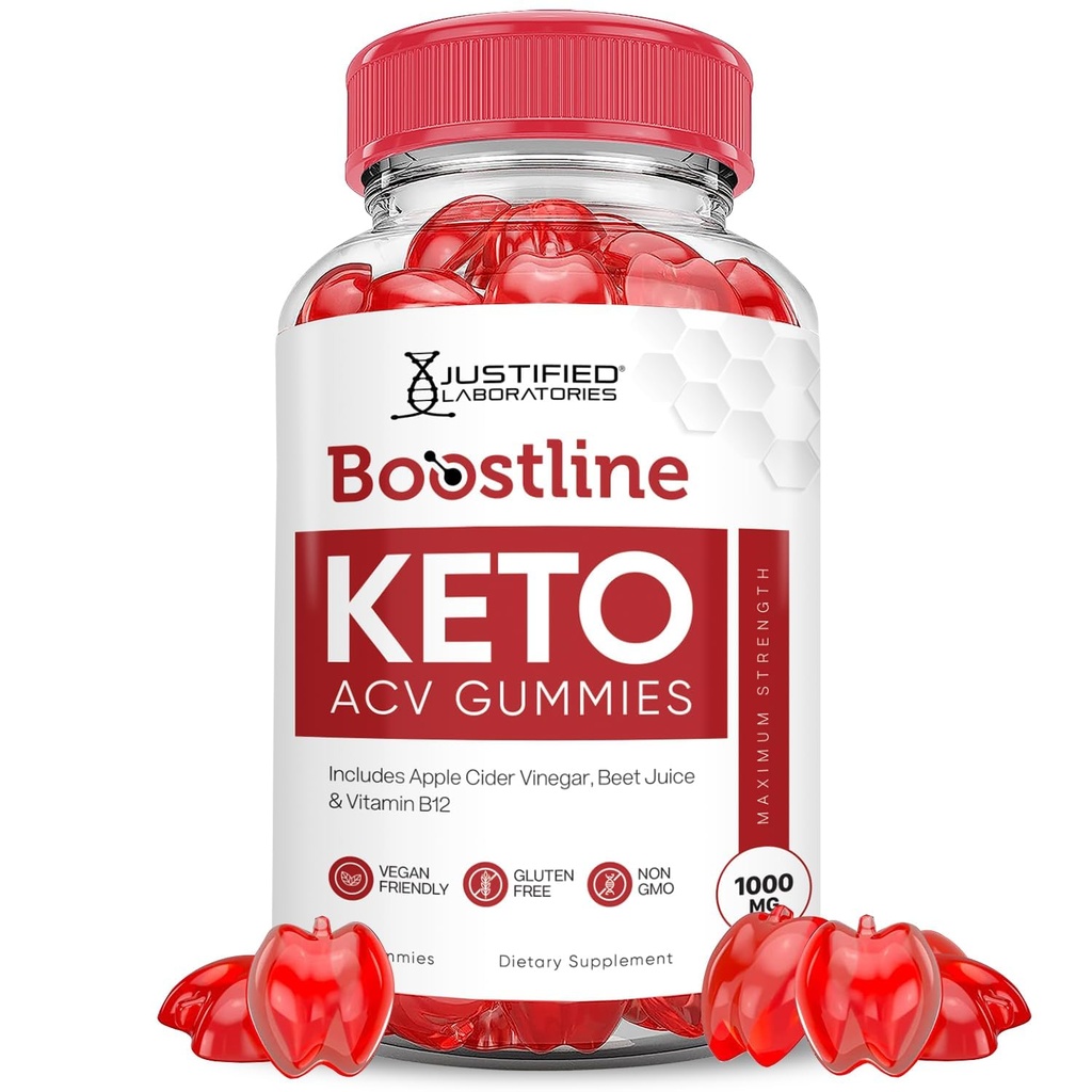 Justified Laboratories Boostline Keto ACV Gummies Advanced Formula 1000MG Boost Line Keto Gummies Apple Cider Vinegar Formulated with Pomegranate Beet Juice Powder B12 Vegan Non GMO 60 Gummys