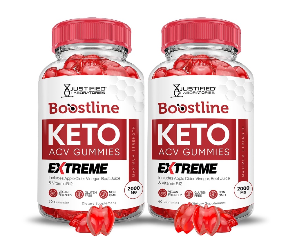 Justified Laboratories (2 Pack) Boostline Keto ACV Gummies Extreme 2000MG Boost Line Keto Gummies Apple Cider Vinegar Formulated with Pomegranate Beet Juice Powder B12 Vegan Non GMO120 Gummys