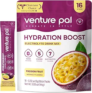 Venture Pal Powder Packets sans électrolyte de sucre - Liquid Daily IV Drink Mix pour l'hydratation rapide et la récupération des parties