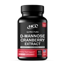 HCL HERBAL CODE LABS D-Mannose avec Capsules d'extrait de canneberge 1500mg – Supplément à haute puissance USP de grade D-mannose avec poudre de canneberge de fruits entiers – Soutien du tract urinaire – Non-OGM 60 Capsules