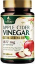 Capsules de vinaigre de cidre de pomme 1877mg - Détox extra-fort et nettoyage avec vitamine D et zinc - pilules de vinaigre de cidre de pomme de terre de qualité supérieure avec digestion naturelle conjointe et soutien immunitaire - Supplément végétarien - 60 capsules