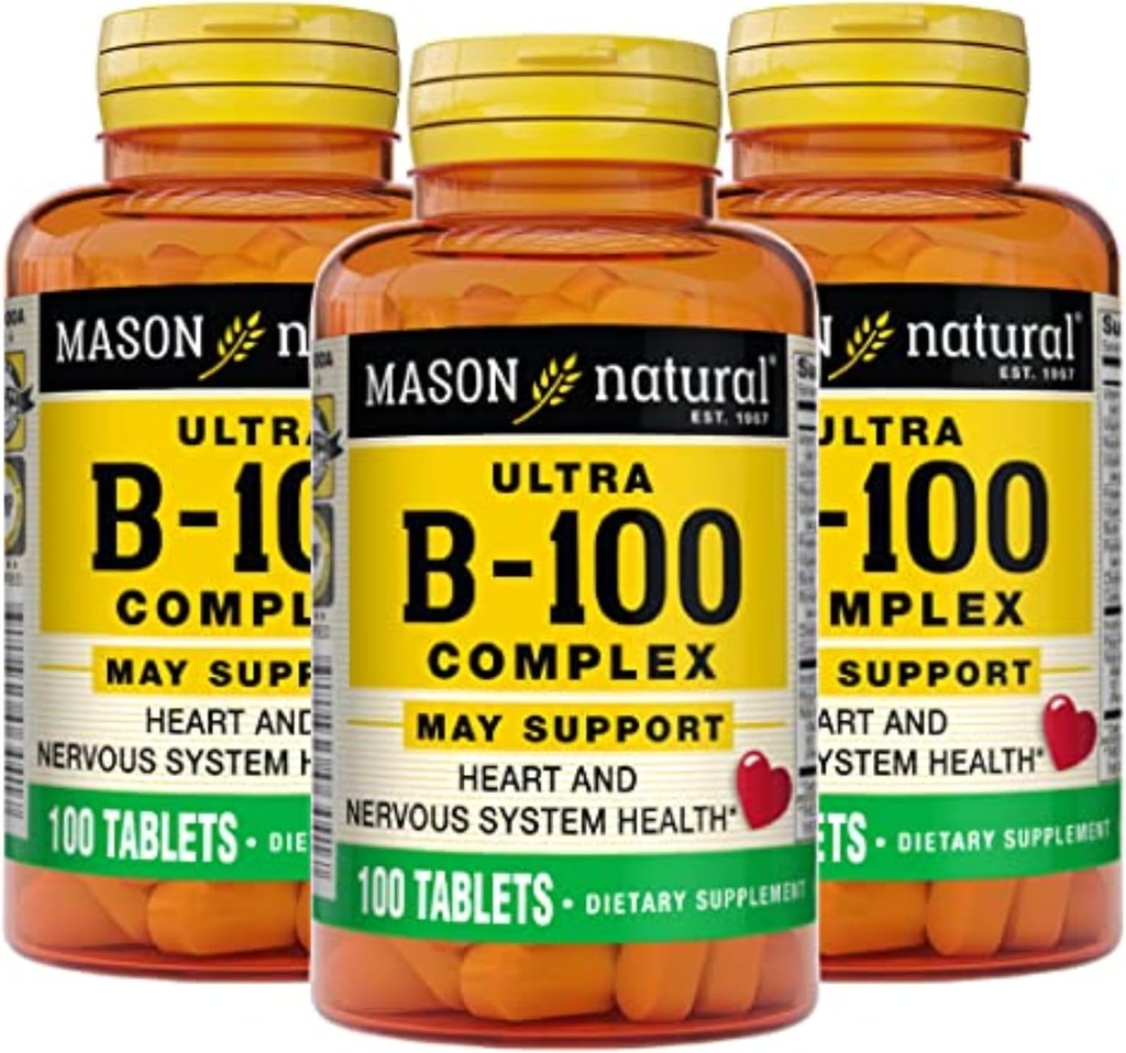 MASON NATURAL Ultra B,100 Complexe, 300, jour d'approvisionnement, pour le soutien immunitaire normal et le métabolisme énergétique, 3 Pack