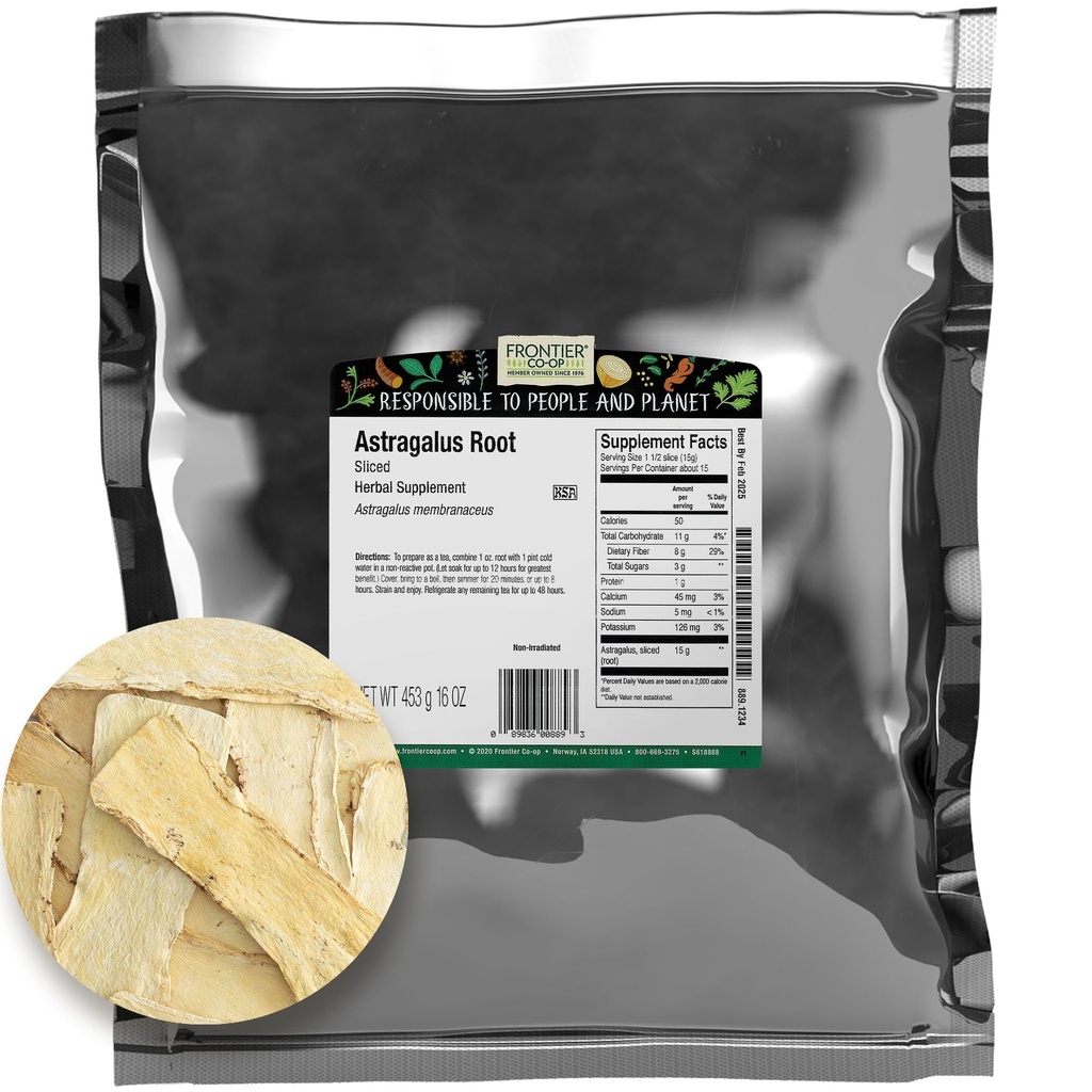 Frontier Bulk Astragalus Root Sliced, 16 Ounce