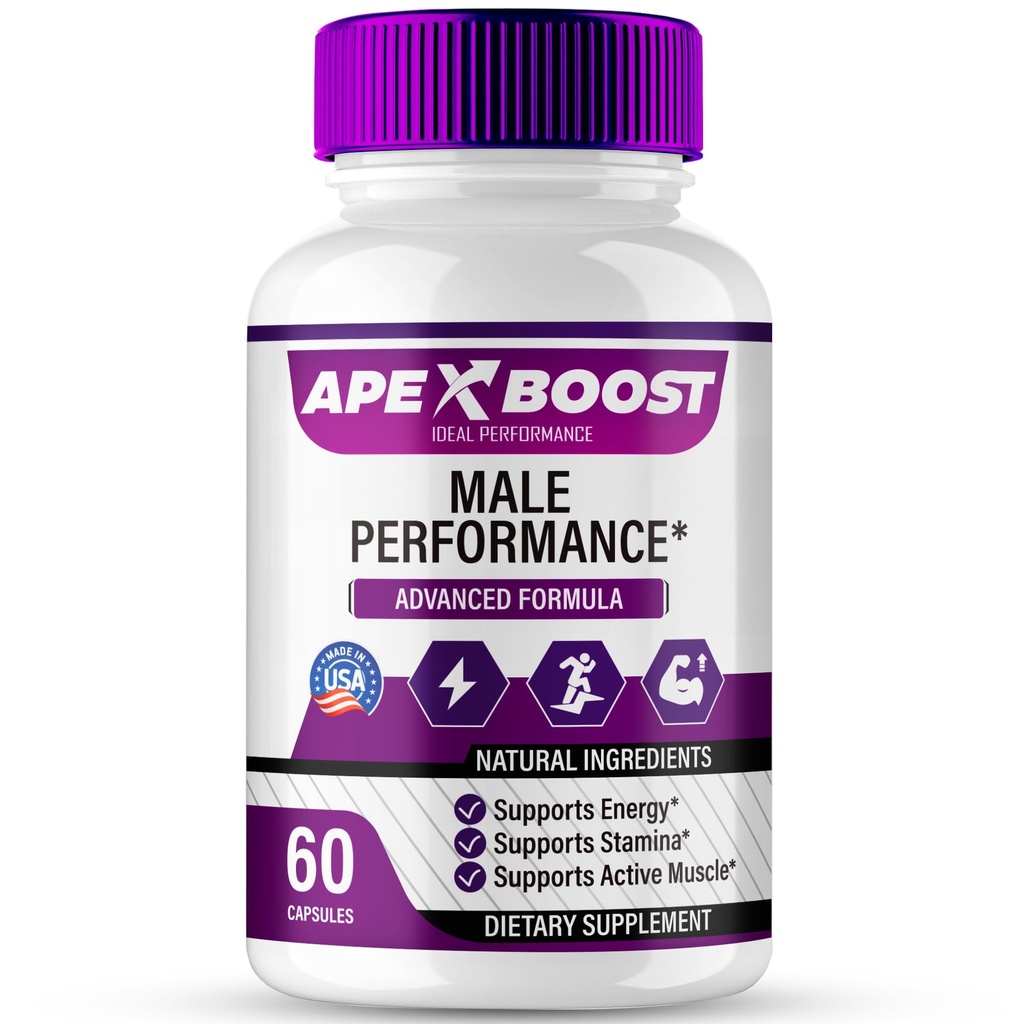 ApexBoost Capsules, Official ApexBoost Supplement Pills - Maximum Strength, All Natural Formula for Energy, Stamina and Performance, Premium Apex Boost Health Pills Reviews (60 Capsules)