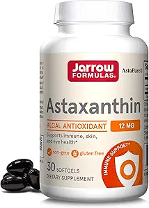 Jarrow Formulas® Astaxanthin 12 mg, complément alimentaire, antioxydant pour la santé immunitaire et oculaire, 30 softgels, 30 jours d'approvisionnement