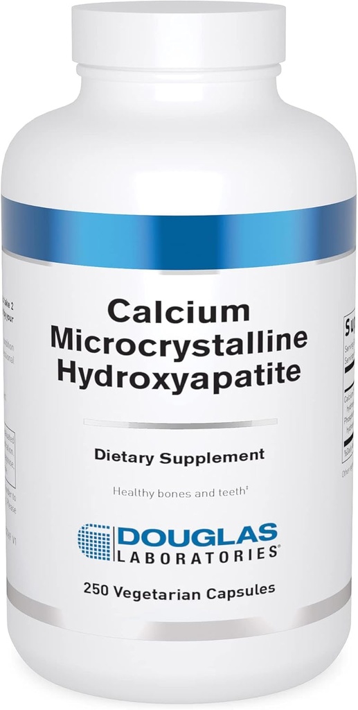 Douglas Laboratories Calcium Microcristallin Hydroxyapatite - Soutien de la santé des dents et des os* - avec le calcium et le phosphore Micronutriments - Suppléments alimentaires - 250 capsules végétariennes