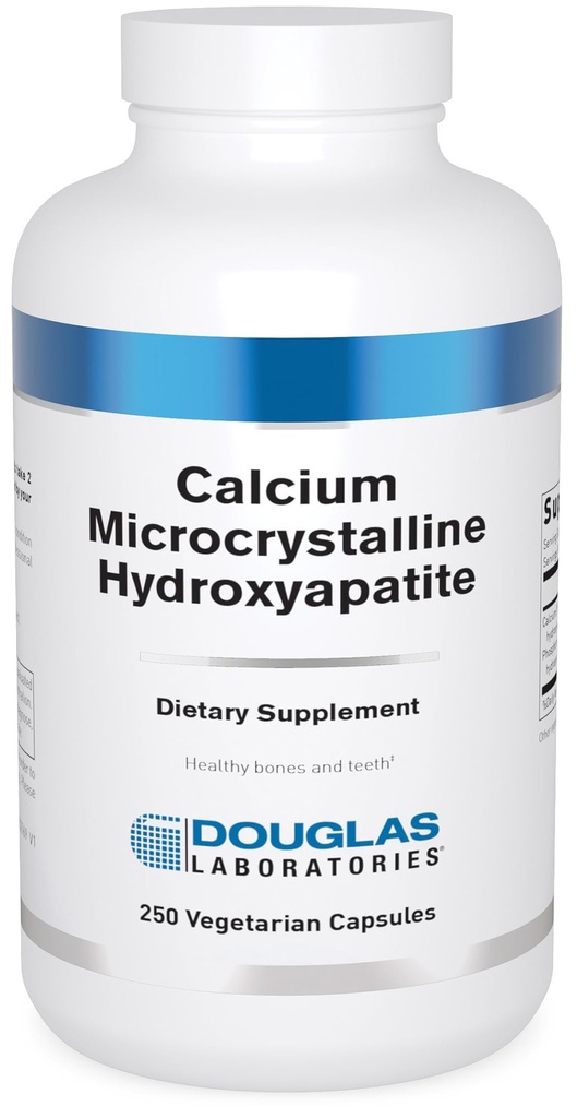 Douglas Laboratories Calcium Microcristallin Hydroxyapatite - Soutien de la santé des dents et des os* - avec le calcium et le phosphore Micronutriments - Suppléments alimentaires - 250 capsules végétariennes