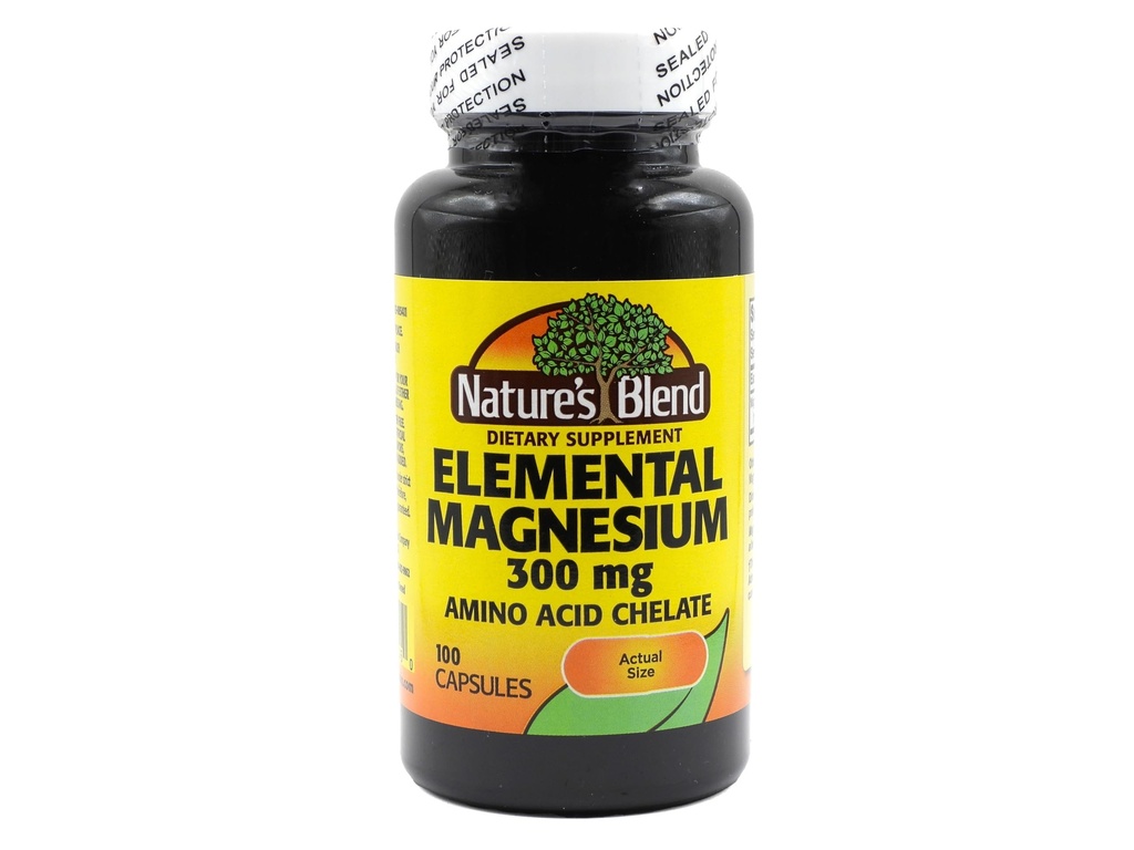 Nature's Blend Elemental Magnesium Amino Acid Chelate 300 mg, 100 Count