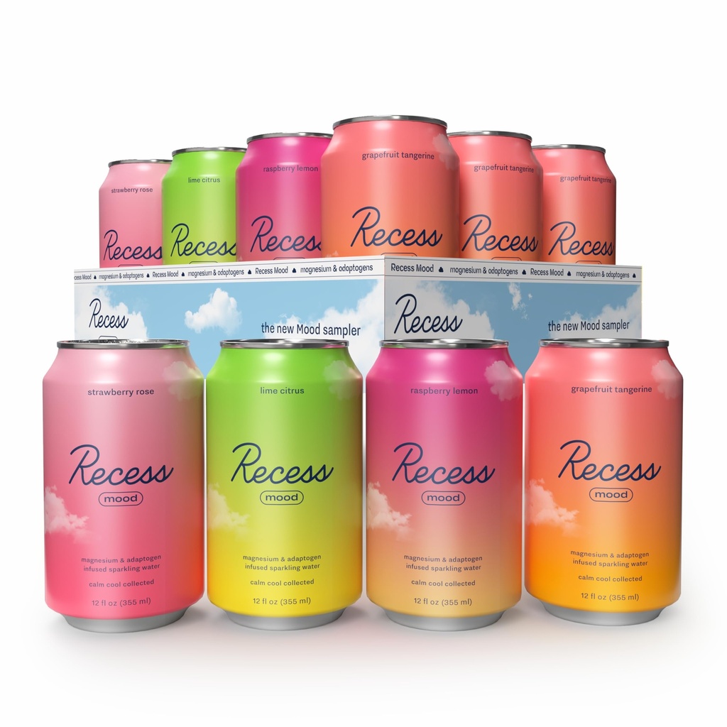 Magnésium et boisson adaptogène, Boissons de relaxation, 12 once (Paquet de variétés, 12 Pack)