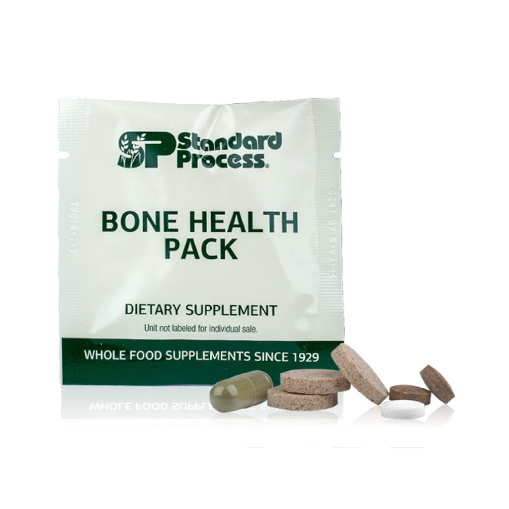 Standard Process Bone Health Pack - Supports & Maintains Healthy Bone Density with Calcium, Vitamin D & Antioxidant Vitamin A - Non-Dairy & Non-Soy - 60 Packs (60 Servings)