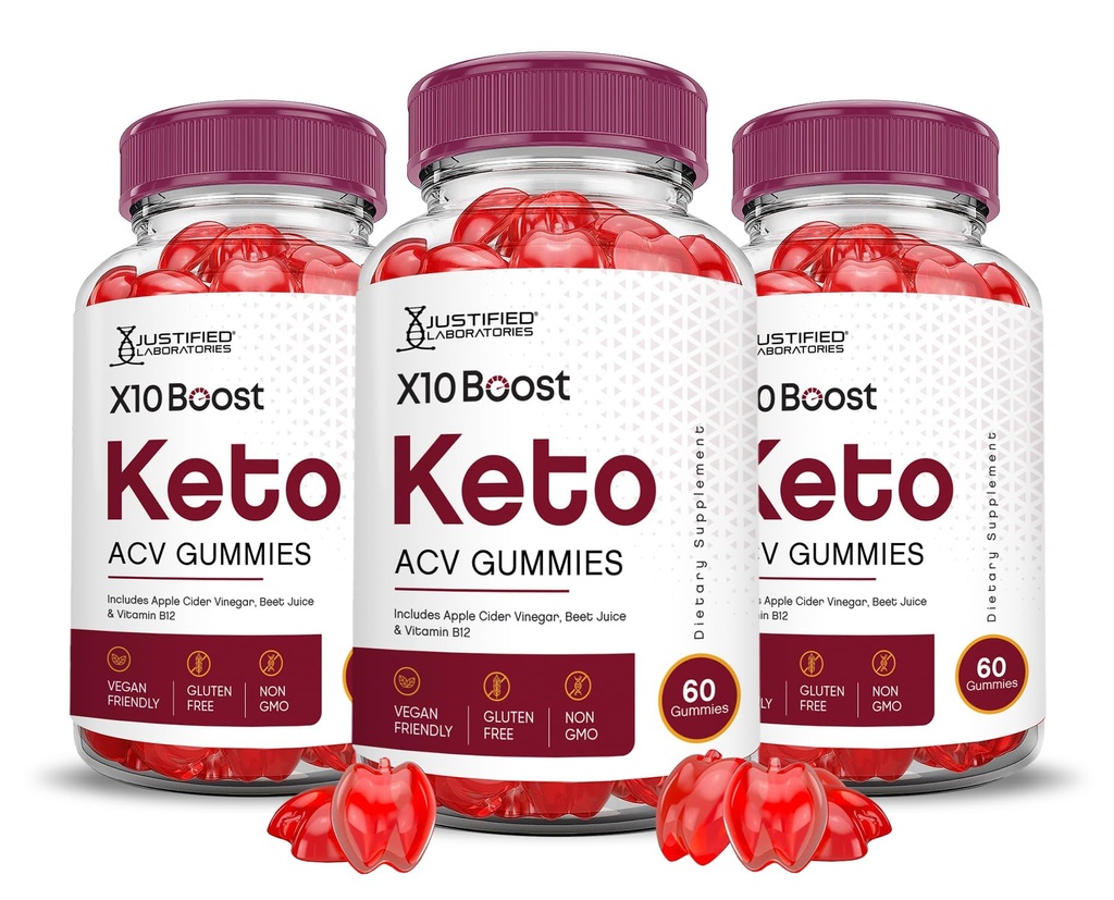 (3 Pack) X10 Boost Keto ACV Gummies Advanced Formula 1000MG X 10 Boost Keto Gummies Apple Cider Vinegar Boost Formulated with Pomegranate Beet Juice Powder B12 Vegan Non GMO 180 Gummys