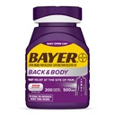 Bayer Extra Strength 500mg Aspirine Plus Caféine pour soulager la douleur, 200 Caplets enduits