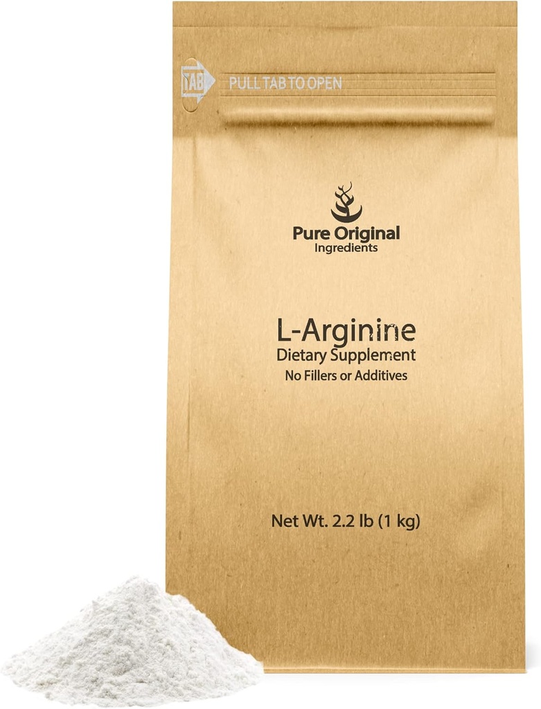 INGRÉDIENTS ORIGINAUX DE PURE L-Arginine (2.2 lb) Pure, sans remplissage ni additifs