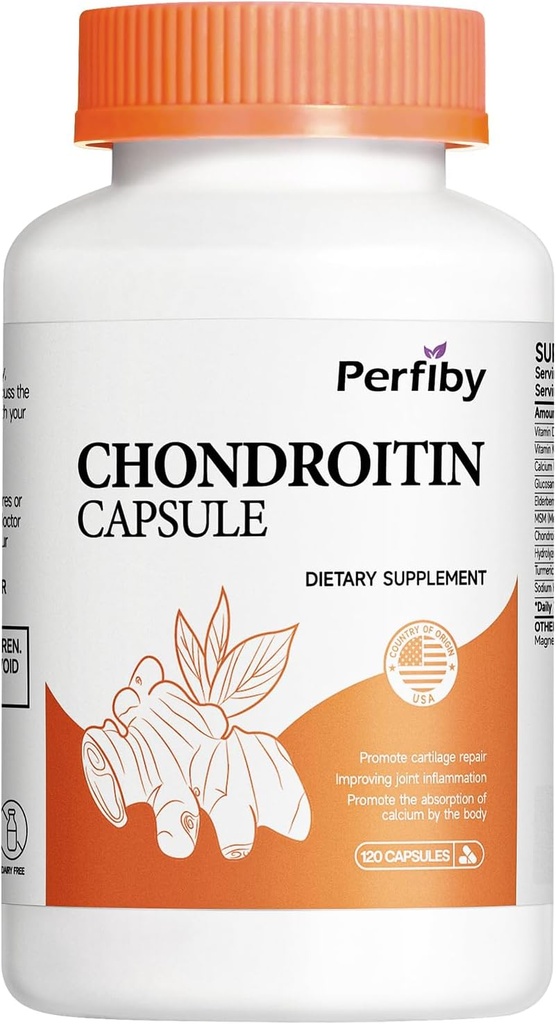 Glucosamine Chondroïtine et MSM avec extrait de baies aînées - Soutien conjoint et supplément santé immunitaire, 120 capsules, 60 jours d'approvisionnement