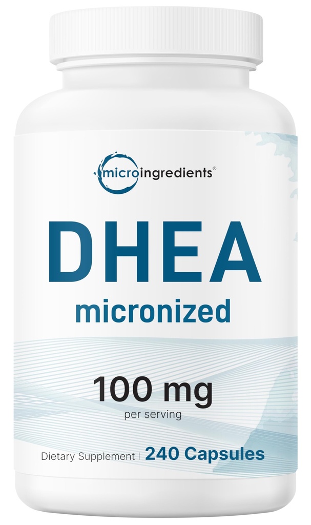 Micro Ingredients DHEA 100 mg Per Serving, 240 Capsules | Micronized DHEA Supplement for Women & Men | Non-GMO, Gluten Free, Soy Free