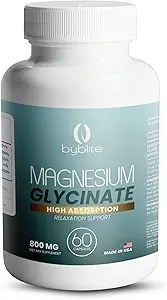 Glycinat de magnésium 800mg/haute absorption – soutient le bien-être/le sommeil/la fonction musculaire/la santé du coeur/le soulagement de la fatigue