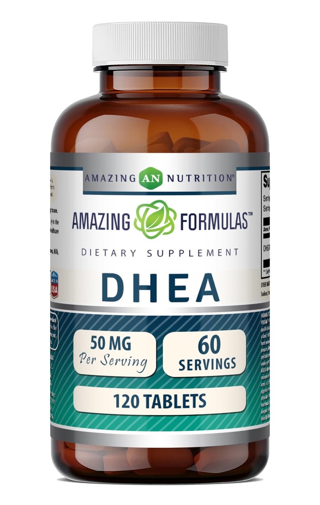 Amazing Formulas DHEA 50 Mg | Tablets Supplement | Non-GMO | Gluten-Free | Made in USA (1 Pack | 120 Count)