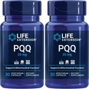 Extension de la durée de vie PQQ (Pyrroloquinoline Quinone) 20mg favorise la croissance de nouveaux mitochondries cellulaires - sans gluten, une fois par jour, non OGM, végétarien - 30 capsules végétariennes (paquet de 2)