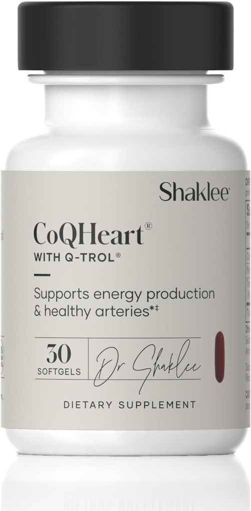 CoQHeart® avec Q-Trol®- Soutien énergétique pour la santé cardiaque - Coenzyme Q10 et mélange de resvératrol - facilite la production d'énergie et la santé des vaisseaux sanguins - protège les artères - 30 Softgels