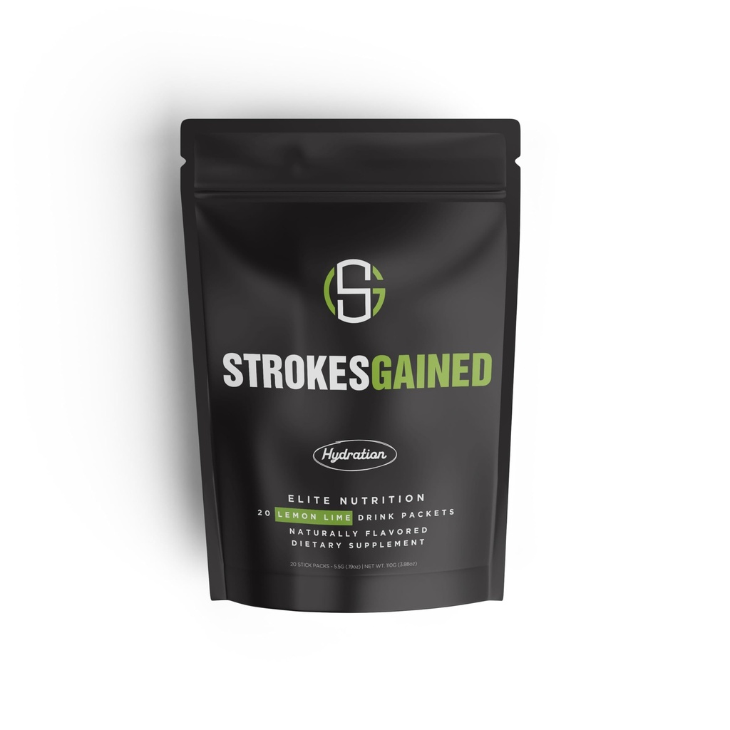 Golf Hydration Lemon Lime Electrolyte Powder – Sugar Free Drink Mix Packets – Golf Accessories for Men & Women – Golf Gifts – 20 Stick Packs