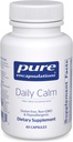 Pure Encapsulations Daily Calm - Vegan Stress & Sleep Support Supplément - Contient Ashwagandha, Safran, GABA & L-Theanine - Non-OGM, sans soja et sans gluten - 60 Capsules