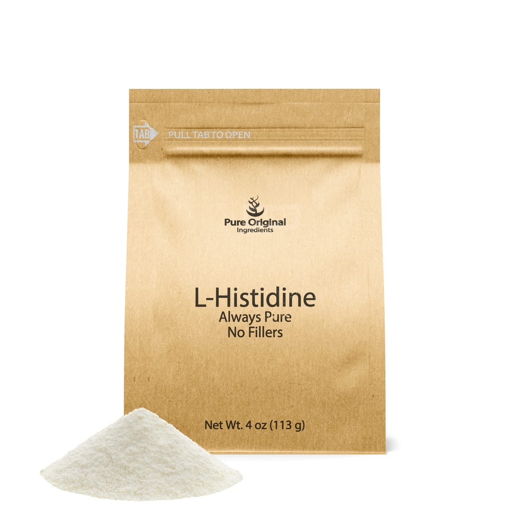 PURE ORIGINAL INGRÉDIENTS L-Histidine poudre 4 oz, supplément acide amino, aucun additif, toujours pur