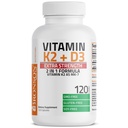 Bronson Vitamine K2 (MK7) avec supplément de force supplémentaire D3 Bone et santé cardiaque Formule non-OGM 10 000 UI Vitamine D3 & 120 mcg Vitamine K2 MK-7 Facile à avaler Vitamine D & K, 120 Capsules
