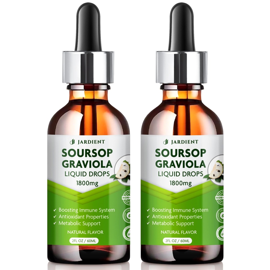 Soursop Bitters Extract Liquid Oil : Graviola Soursop Extract- Organic for Cell Support and Regeneration- Soursop Tincture Edible 2Fl oz x 2Pack