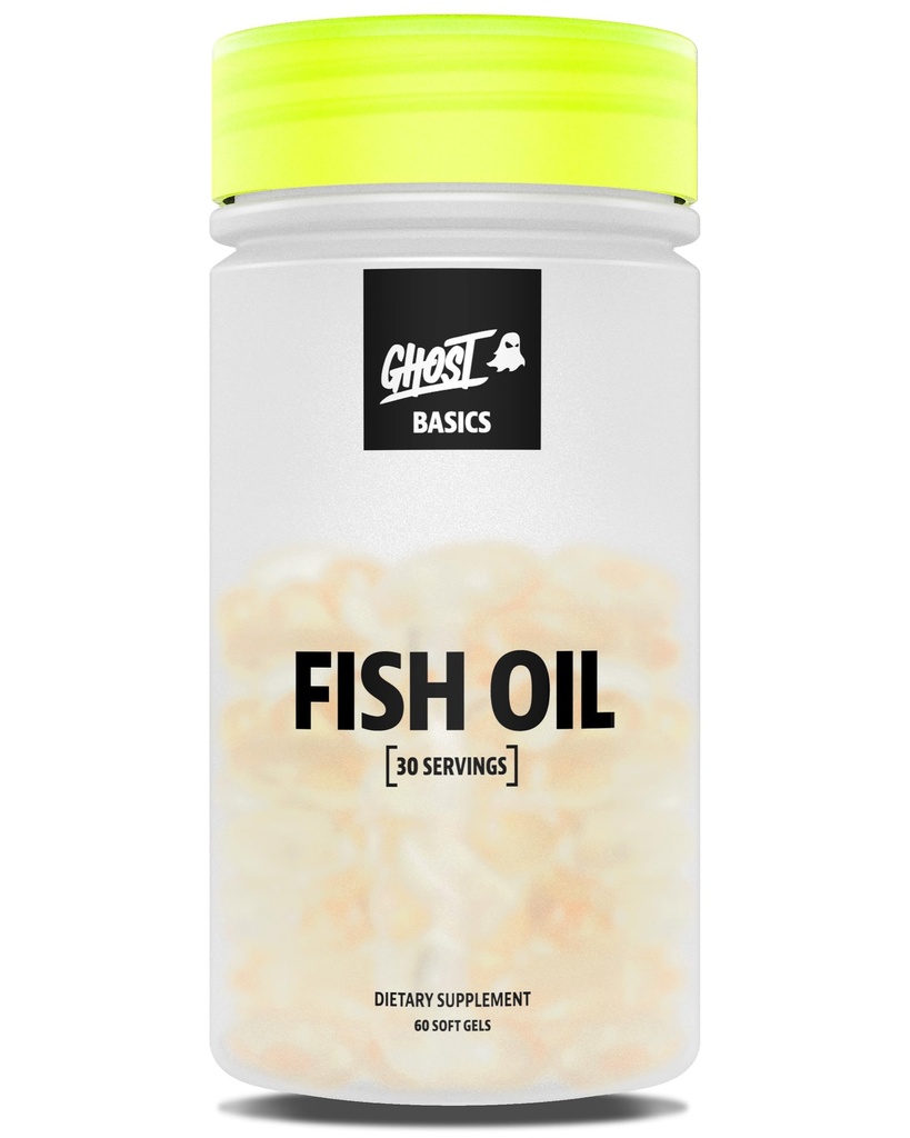 GHOST Basics Fish Oil Supplement, 3000MG Daily Omega 3 Fatty Acids with DHA & EPA for Brain, Heart Health & Immunity Support - Gluten-Free & Soy-Free - 60 Enteric Coated Softgels